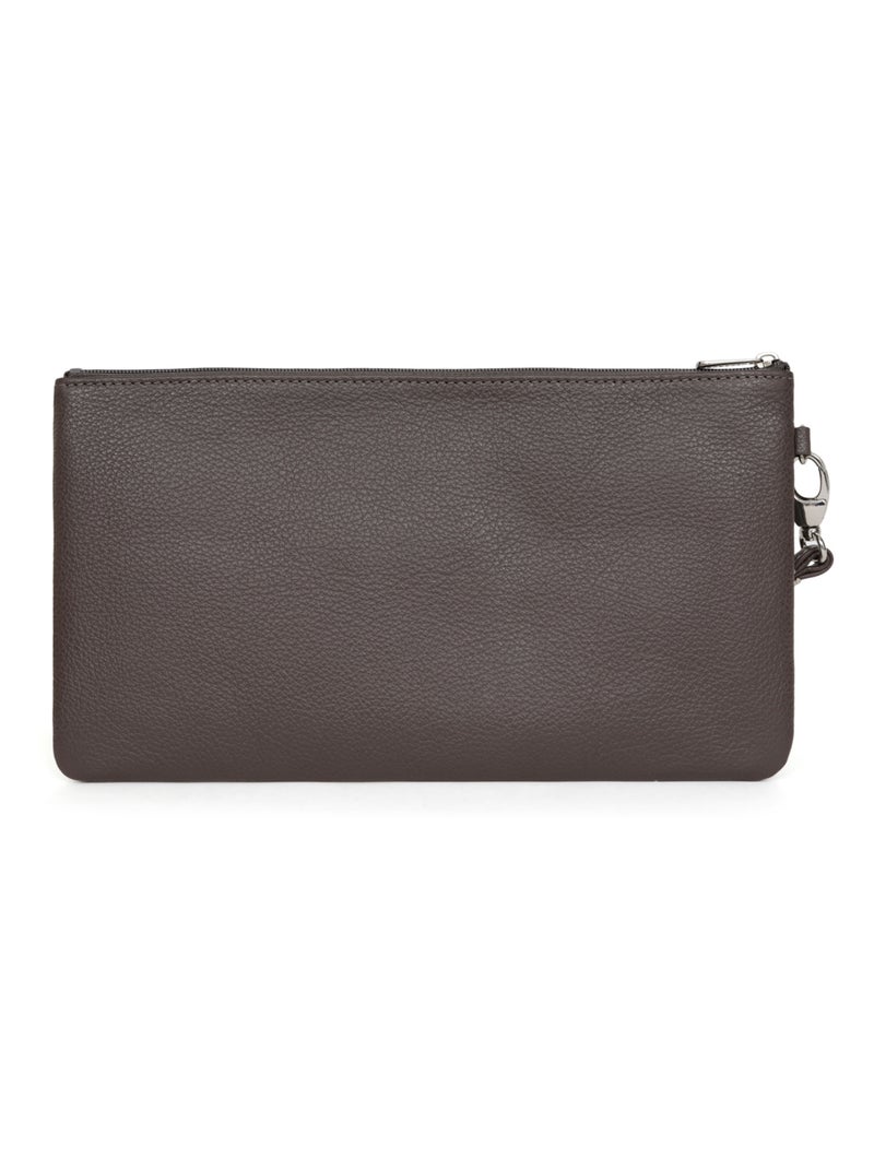 Pochette dragonne  cuir confort hexagona Taupe - Kiabi