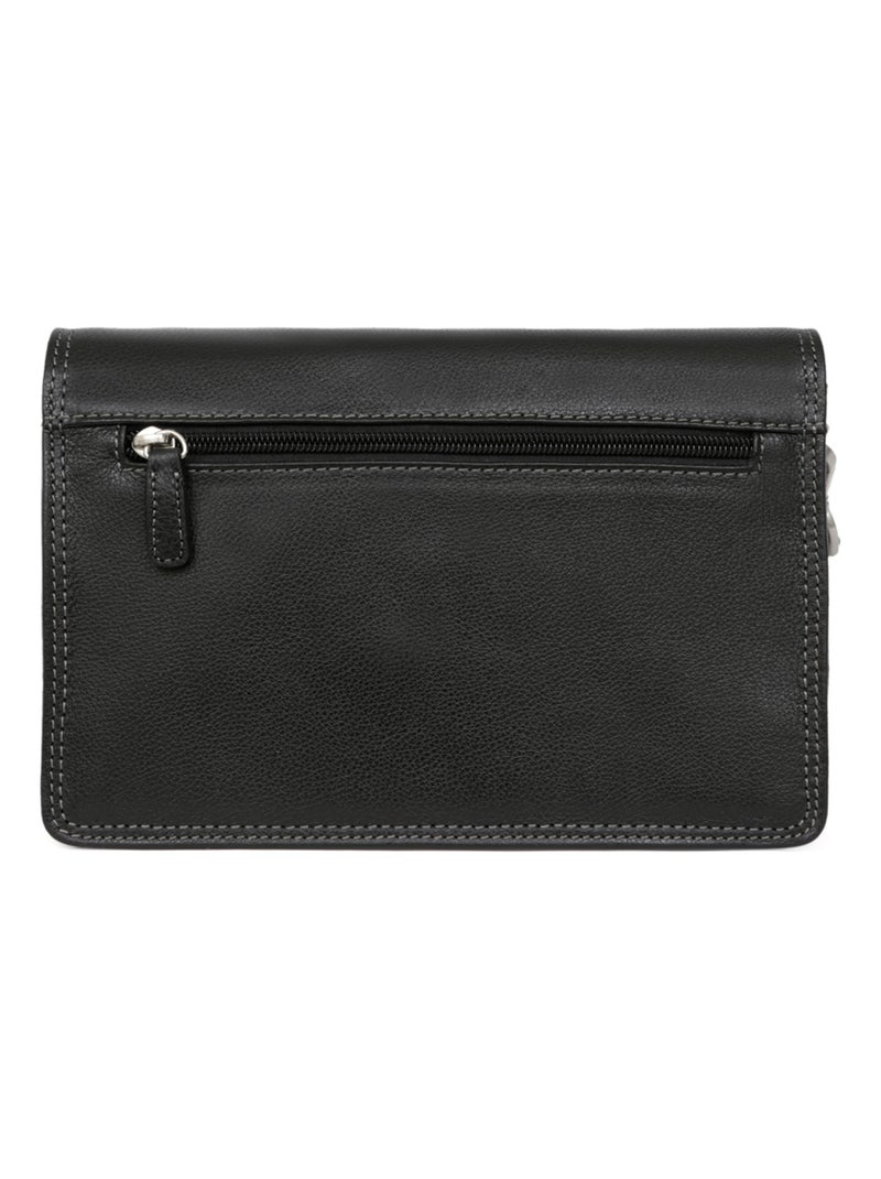 Pochette dragonne  Cuir CONFORT Noir - Kiabi
