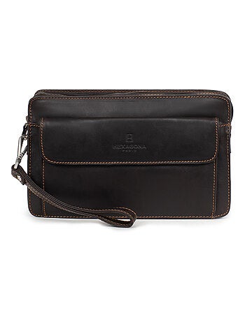 Pochette dragonne cuir félin hexagona