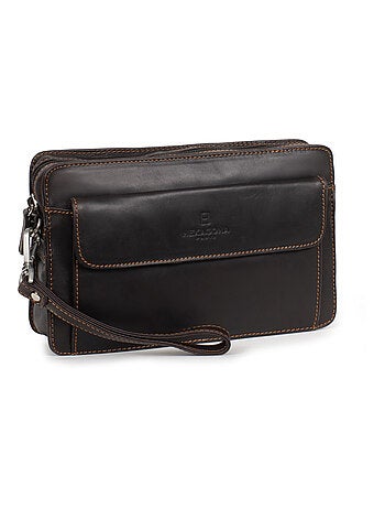 Pochette dragonne cuir félin hexagona