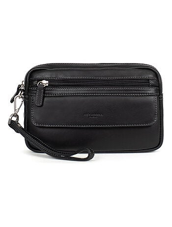 Pochette dragonne cuir félin hexagona