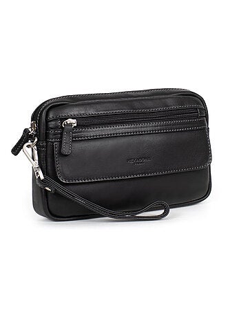 Pochette dragonne cuir félin hexagona
