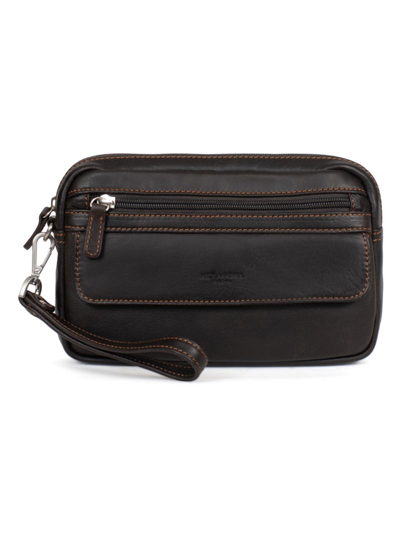 Pochette dragonne  Cuir FÉLIN Marron - Kiabi