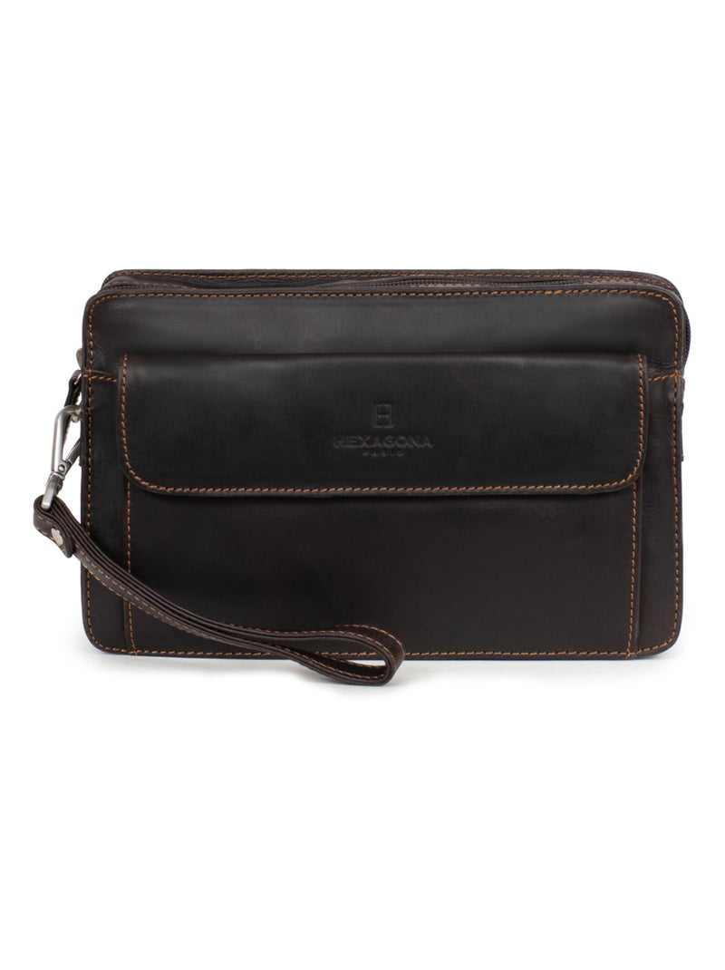 Pochette dragonne  Cuir FÉLIN Marron - Kiabi