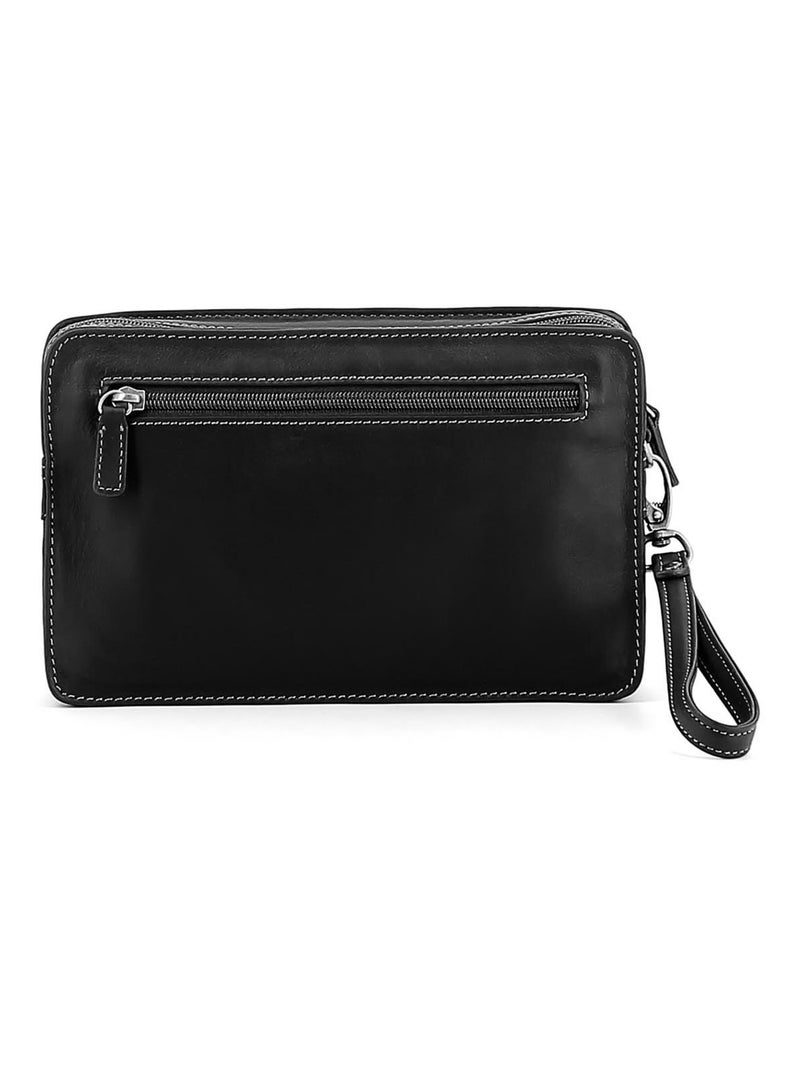 Pochette dragonne  Cuir FÉLIN Noir - Kiabi
