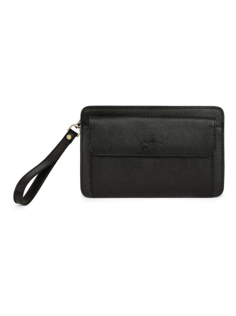 Pochette dragonne  Cuir RÉPUBLIQUE Noir - Kiabi