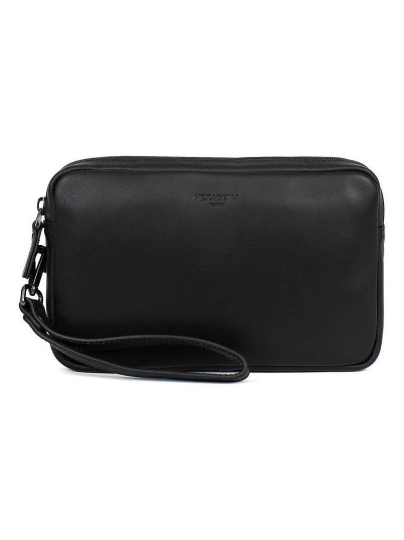 Pochette dragonne  Cuir SOFT STUDIO Noir - Kiabi