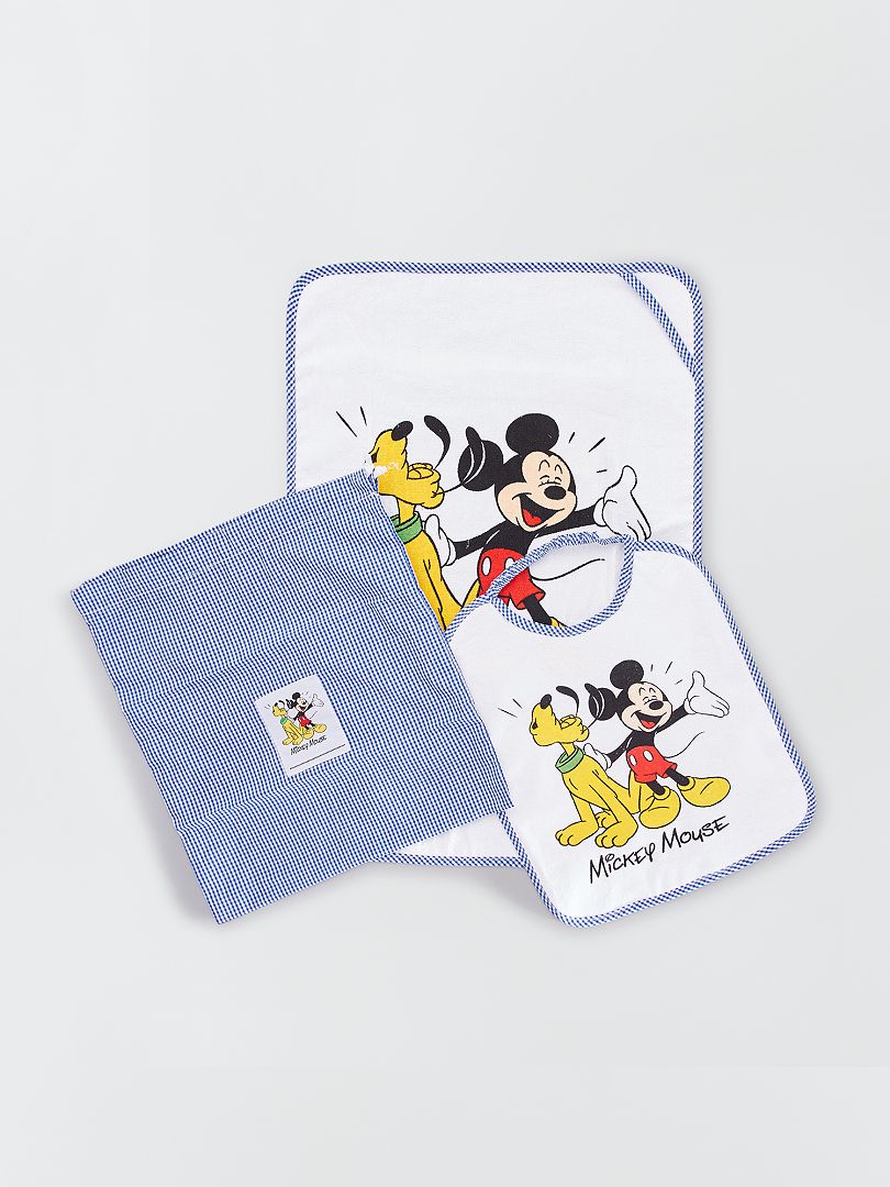 Pochette drap de bain et bavoir 'Mickey Mouse' bleu - Kiabi