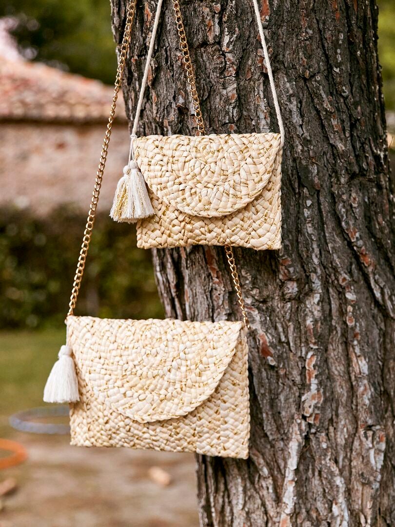 Pochette En Paille Raphia LHHMZ - Sac D'Été à Bandoulière Avec Poignée Pour Femmes