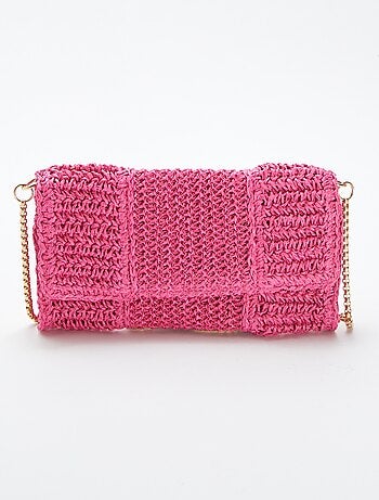 Pochette en raphia avec bandoulière