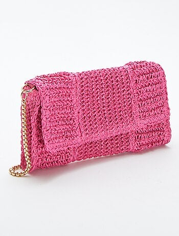 Pochette en raphia avec bandoulière