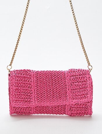 Pochette en raphia avec bandoulière