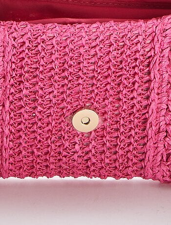 Pochette en raphia avec bandoulière