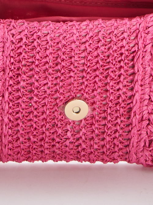 Pochette en raphia avec bandoulière - Kiabi