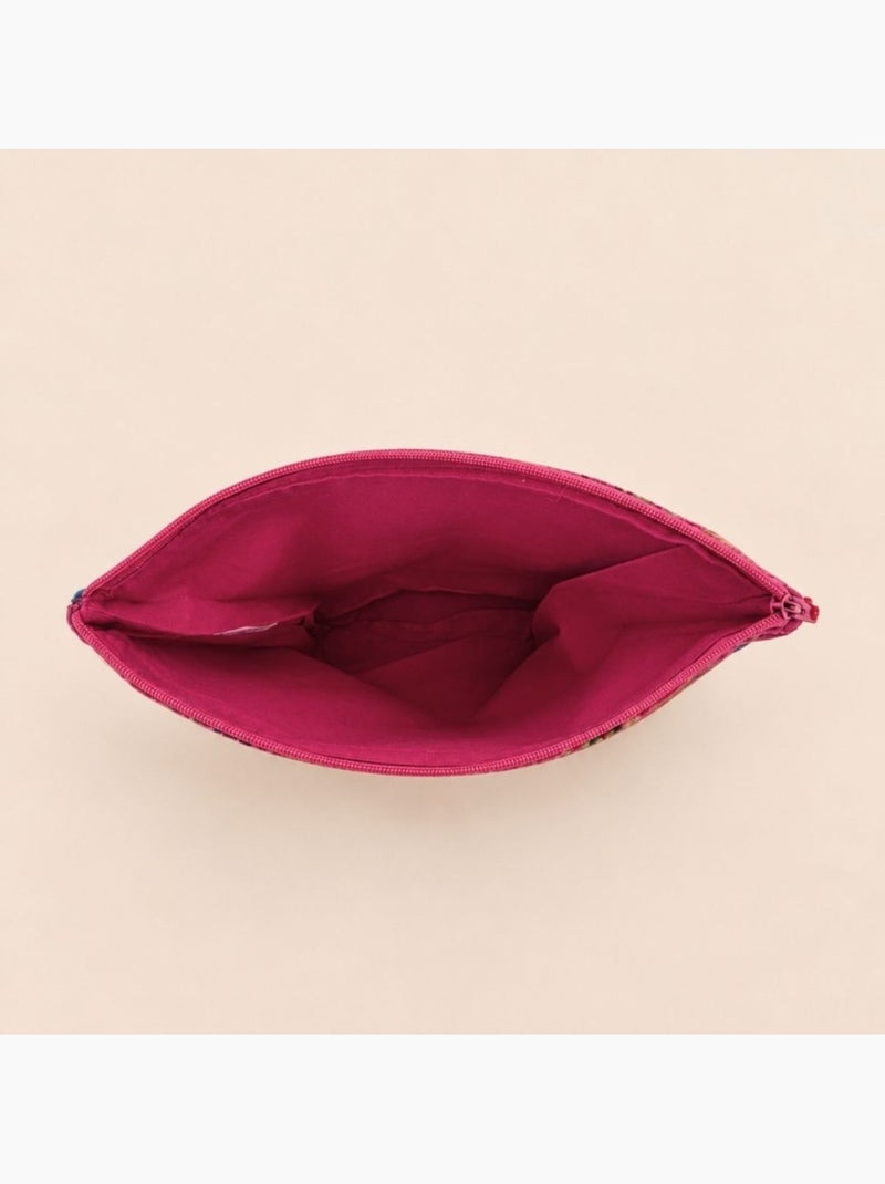 Pochette en velours rose à motifs 24x21cm Rose - Kiabi