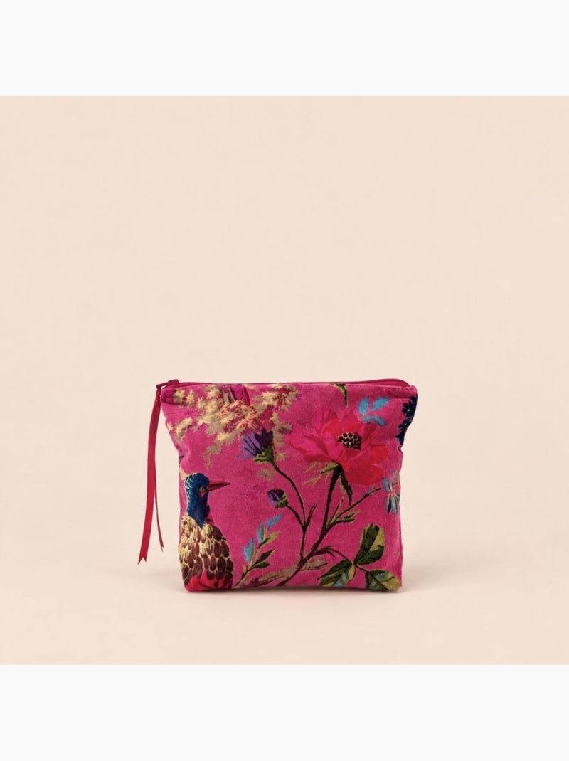 Pochette en velours rose à motifs 24x21cm Rose - Kiabi