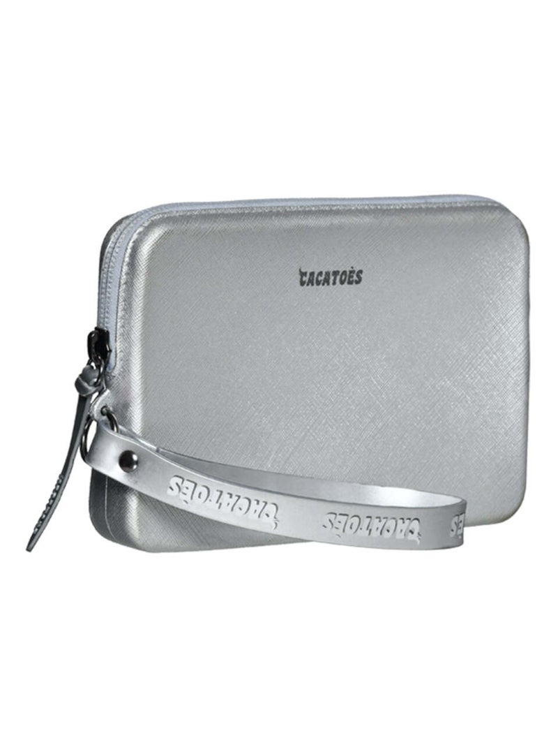 Pochette Gabriela Metallic Cacatoès Argent - Kiabi