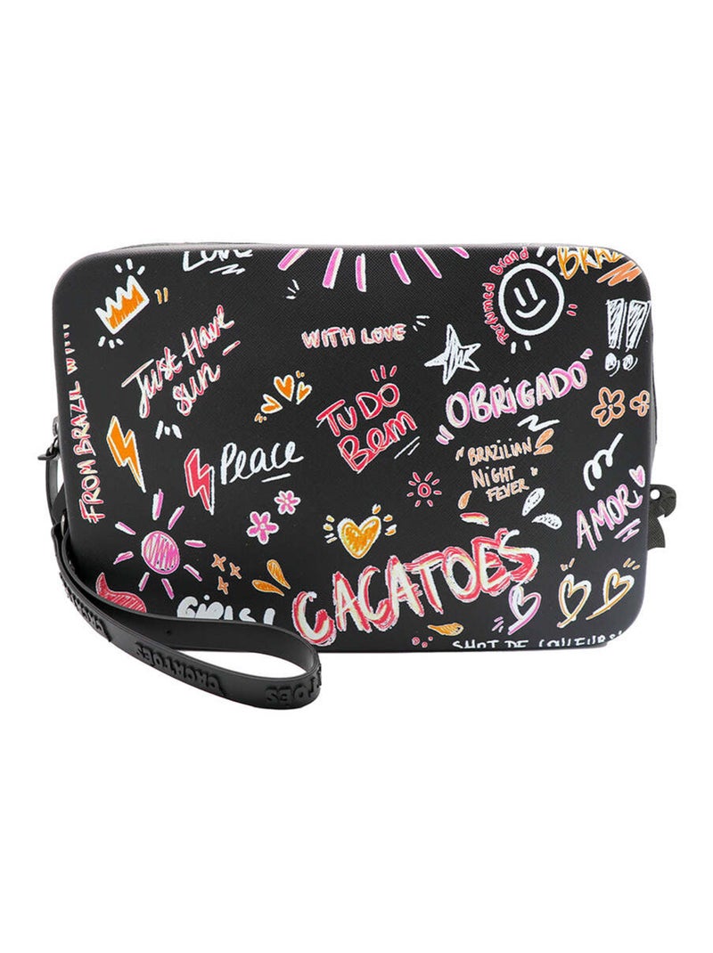 Pochette Gisela Graffiti Cacatoès Rose - Kiabi