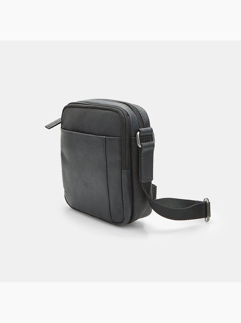 Pochette homme en cuir Noir - Kiabi