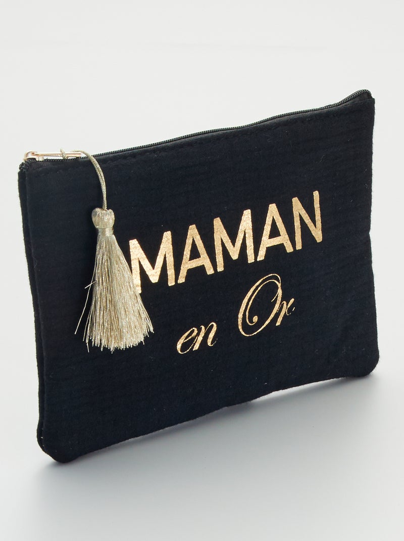 Pochette 'Maman en or' noir - Kiabi