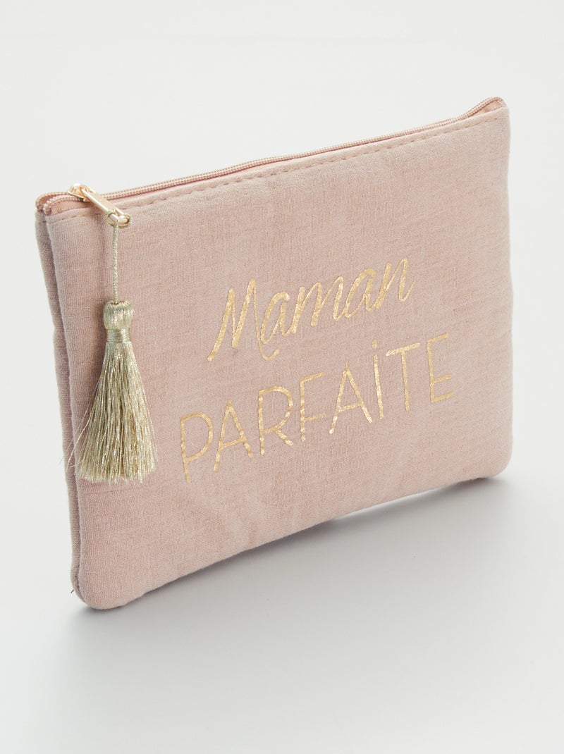 Pochette 'Maman parfaite' taupe - Kiabi