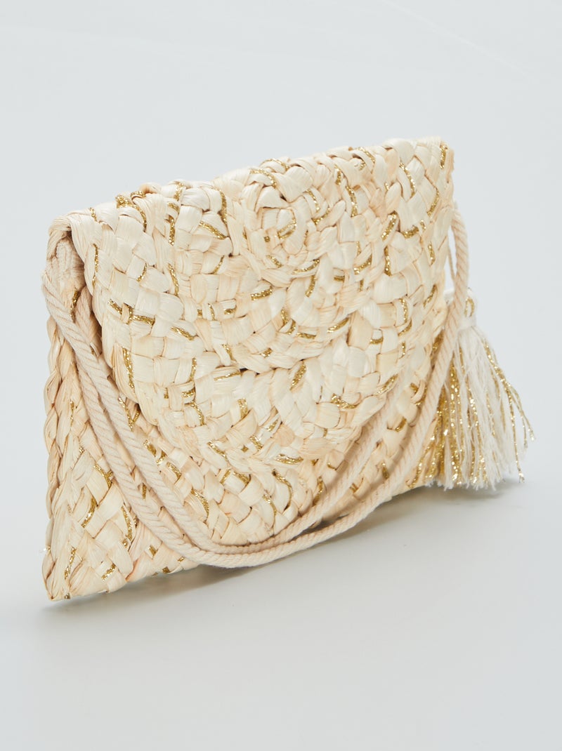 Pochette ne paille + fils brillants Beige - Kiabi