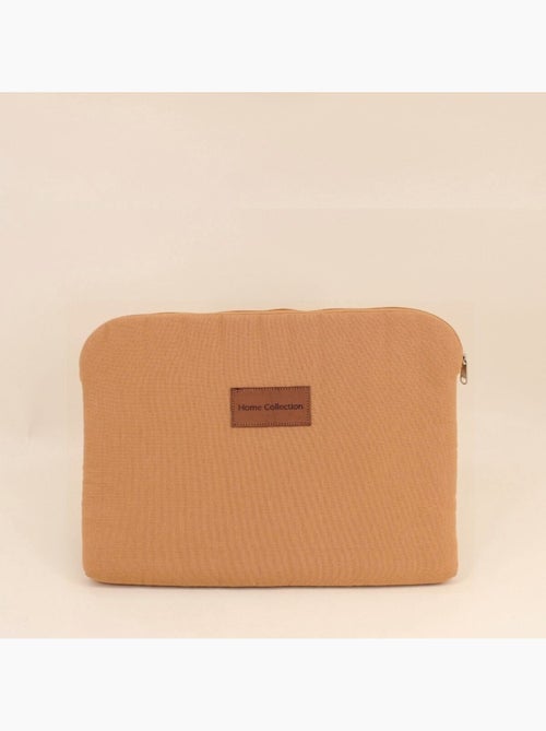 Pochette ordinateur en tissu camel 39x28cm - Kiabi