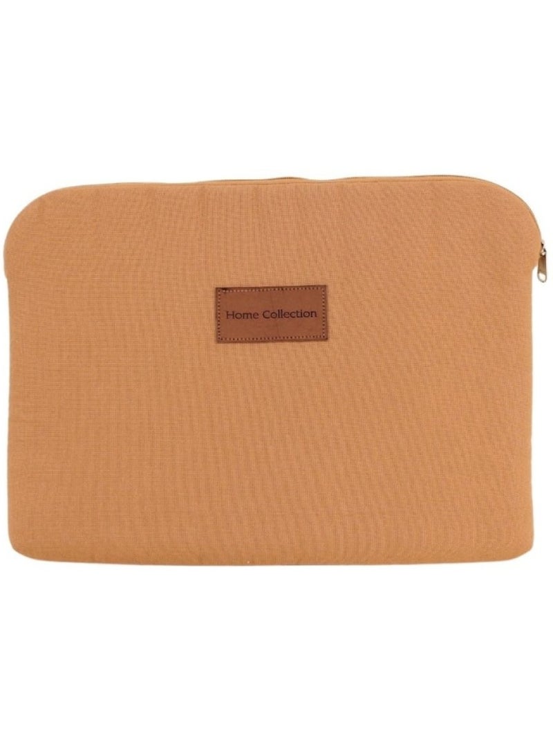 Pochette ordinateur en tissu camel 39x28cm Marron - Kiabi