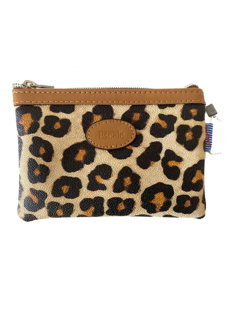 Pochette ou Porte-monnaie Léopard Marron - Kiabi