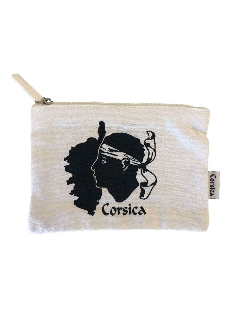 Pochette plate corsica en coton blanc 20 cm Blanc - Kiabi