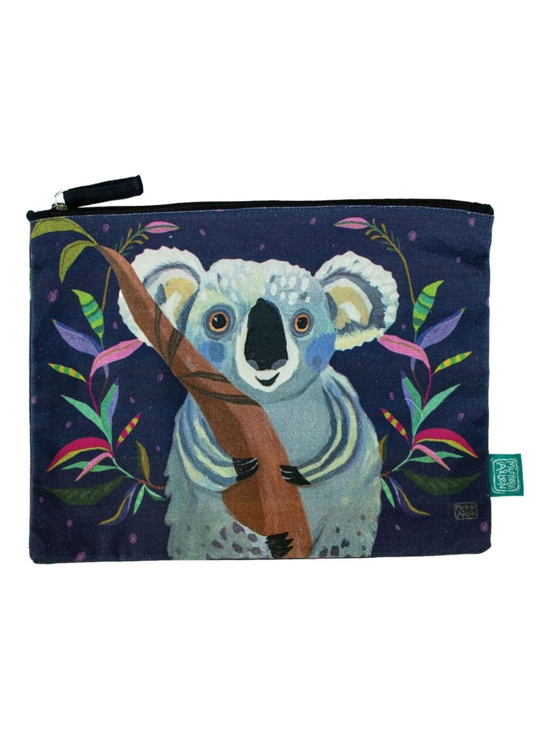 Pochette plate en coton décorée Allen Bleu - Kiabi