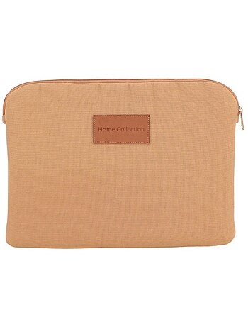 Pochette tablette en tissu camel 33x23cm