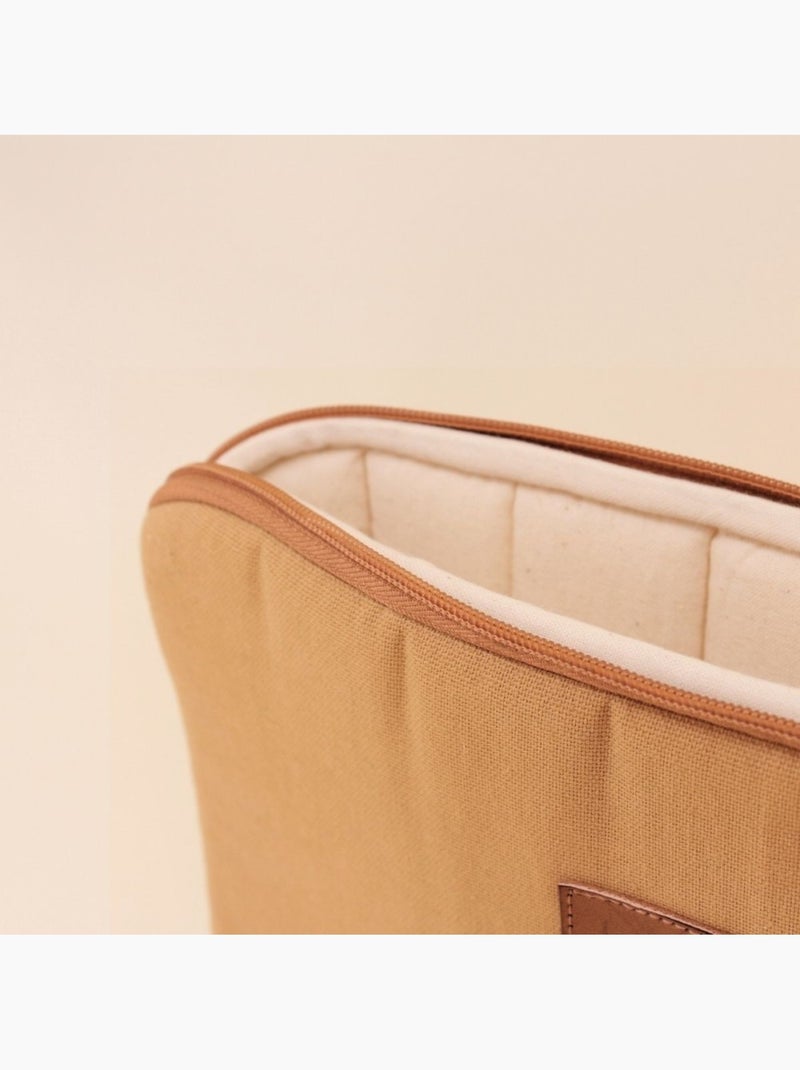 Pochette tablette en tissu camel 33x23cm Marron - Kiabi