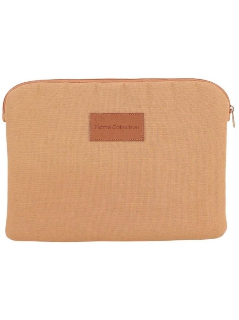 Pochette tablette en tissu camel 33x23cm Marron - Kiabi