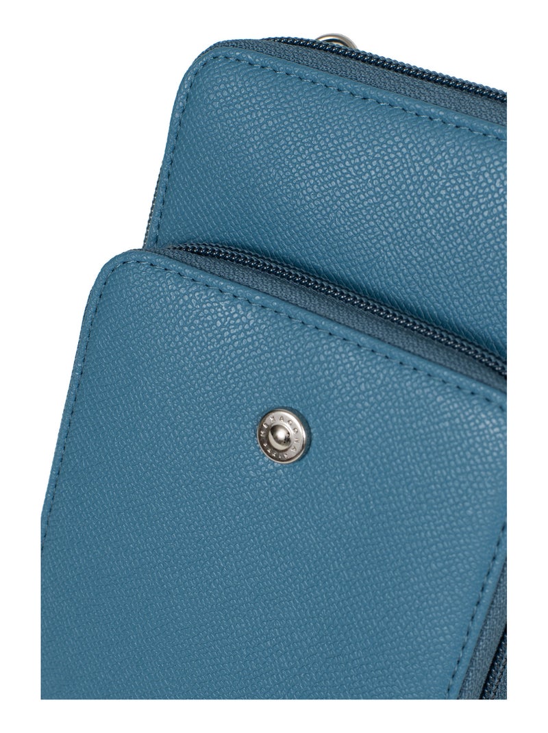 Pochette téléphone avec portecartes  Stop RFID AVA Bleu - Kiabi