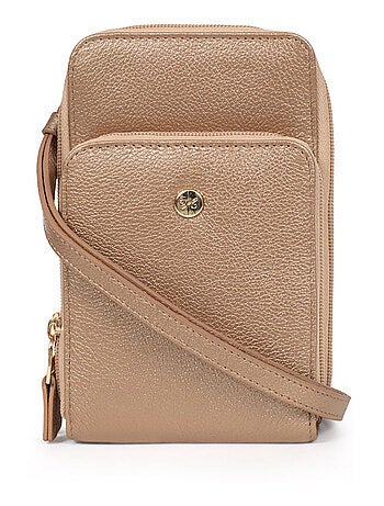 Pochette téléphone avec portecartes Stop RFID Cuir LUNA