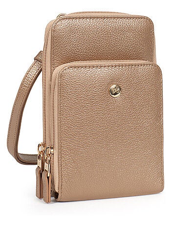 Pochette téléphone avec portecartes Stop RFID Cuir LUNA