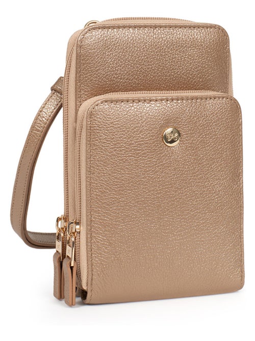 Pochette téléphone avec portecartes  Stop RFID  Cuir LUNA - Kiabi