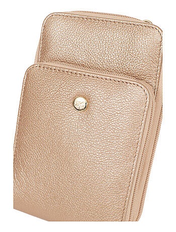 Pochette téléphone avec portecartes stop rfid cuir luna hexagona