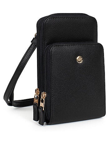 Pochette téléphone avec portecartes stop rfid cuir luna hexagona