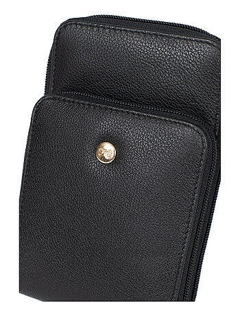 Pochette téléphone avec portecartes stop rfid cuir luna hexagona