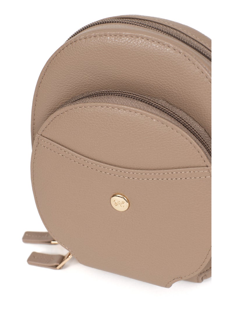 Pochette téléphone avec portecartes  Stop RFID  Cuir LUNA Marron clair - Kiabi