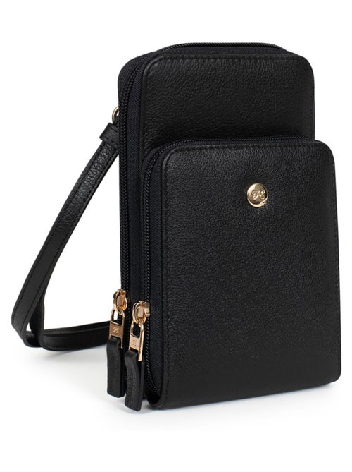 Pochette téléphone avec portecartes  Stop RFID  Cuir LUNA - Kiabi