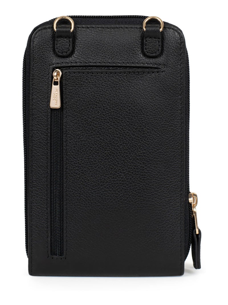 Pochette téléphone avec portecartes  Stop RFID  Cuir LUNA Noir - Kiabi