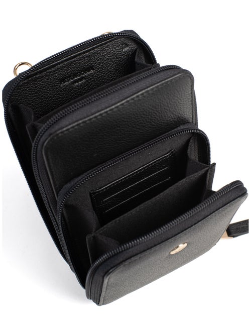 Pochette téléphone avec portecartes  Stop RFID  Cuir LUNA - Kiabi