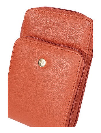 Pochette téléphone avec portecartes Stop RFID Cuir LUNA