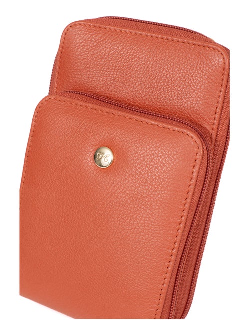 Pochette téléphone avec portecartes  Stop RFID  Cuir LUNA - Kiabi