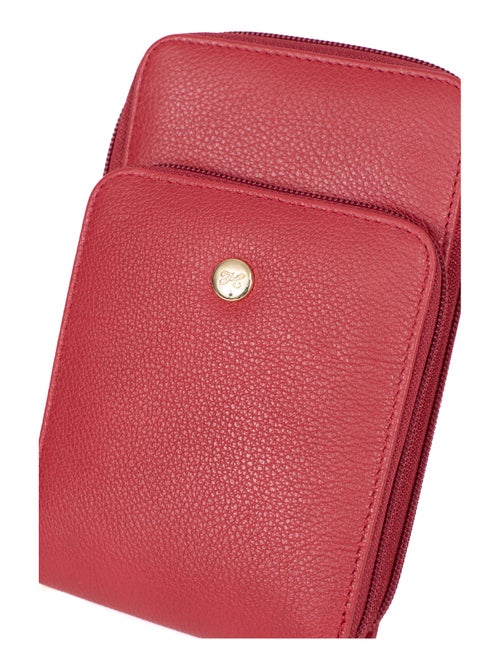 Pochette téléphone avec portecartes  Stop RFID  Cuir LUNA - Kiabi