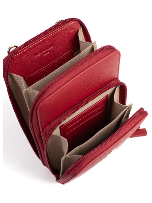 Pochette téléphone avec portecartes  Stop RFID  Cuir LUNA - Kiabi