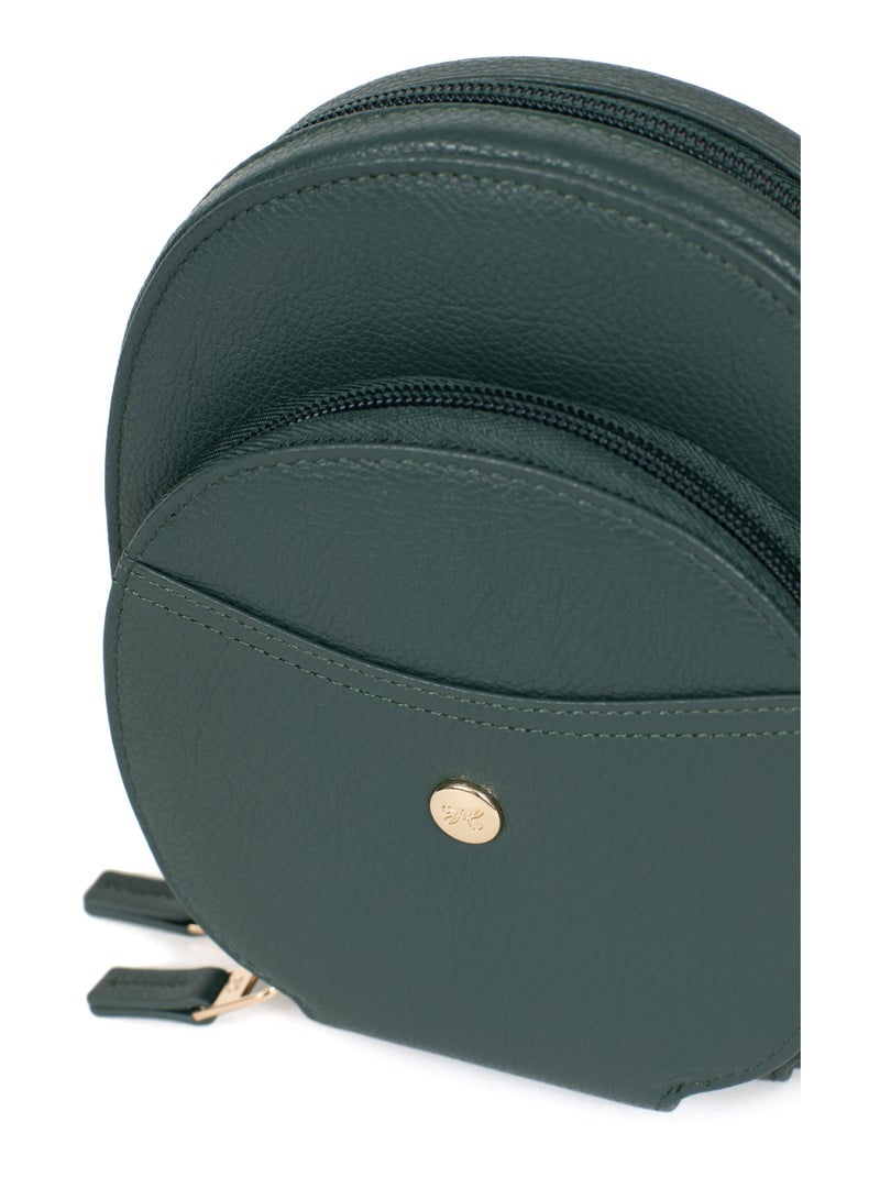 Pochette téléphone avec portecartes  Stop RFID  Cuir LUNA Vert sapin - Kiabi